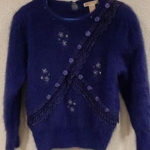 Vintage Angora Sweater with Bling by LS Collections